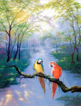 JW colores de los pájaros del arco iris Pinturas al óleo